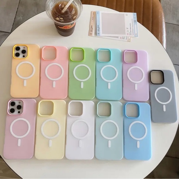 Apple iPhone Magnetic Wireless Charging Matte Phone PC Case Anti Drop Light Blue - Picture 4 of 5